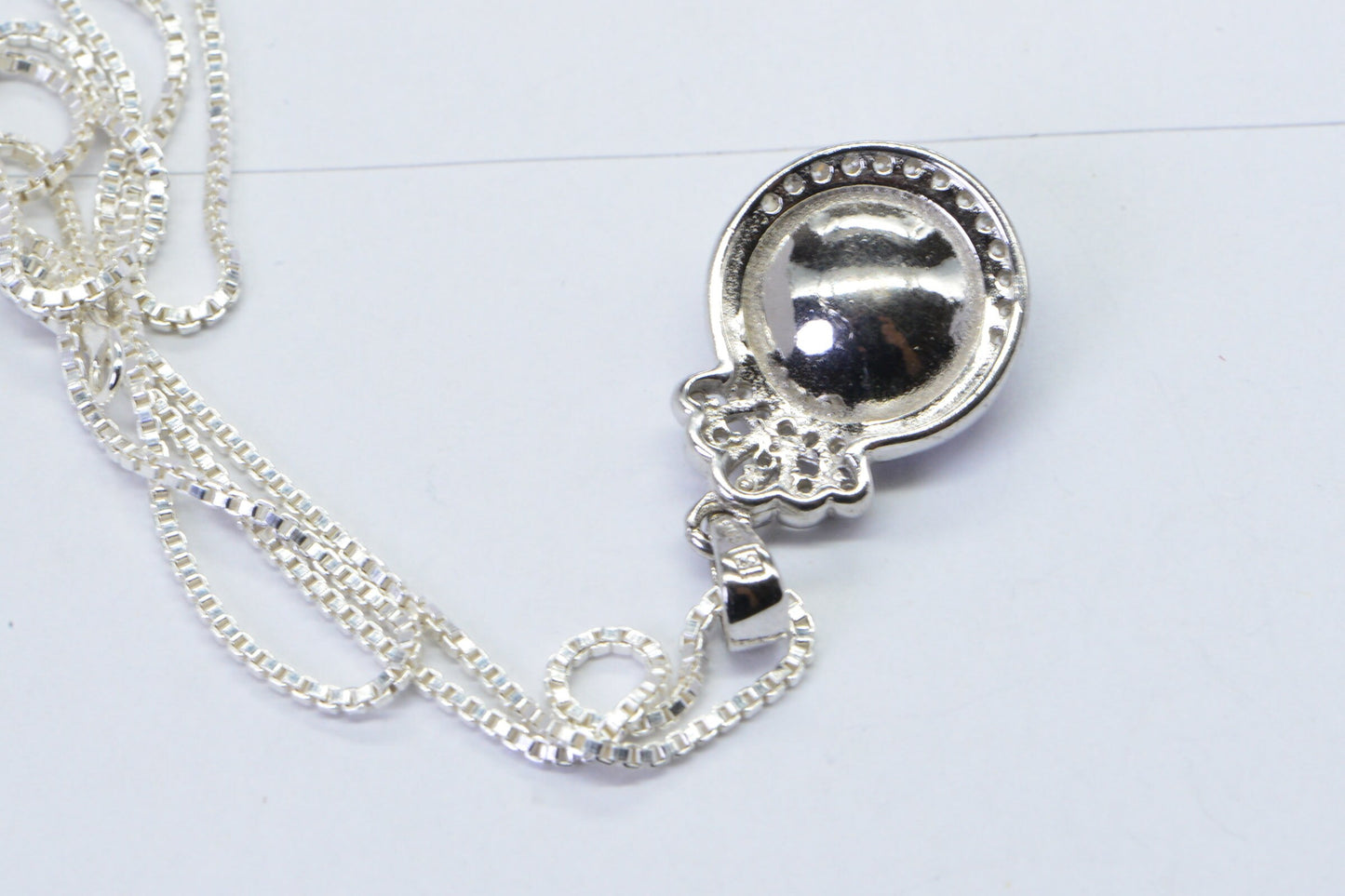 Amethyst Round Pendant Diamond Accent Sparkly Silver Necklace Swarovski Crystal Purple Pendant