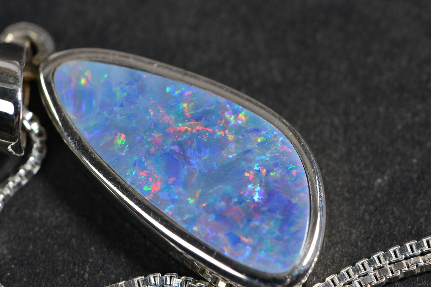 Australian Black Opal Necklace: Handmade Sterling Silver Jewelry