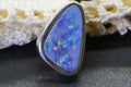 Australian Opal Necklace: Sterling Silver Bezel Pendant, 3ct Gemstone