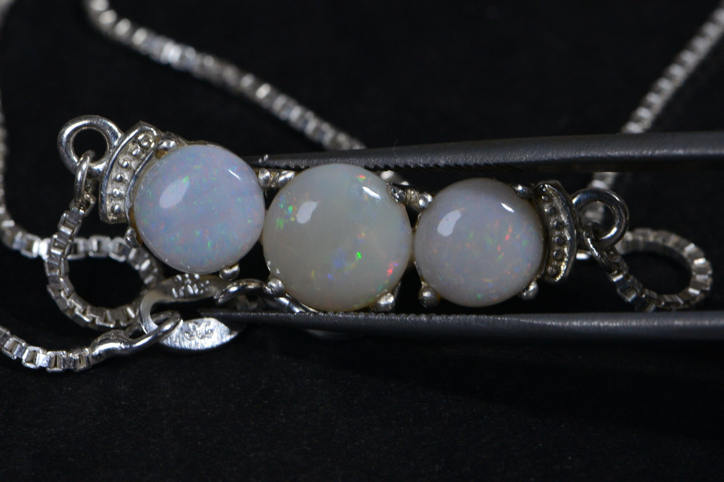 Australian White Opal Necklace: 24K Gold Electroplated Sterling Silver Bar