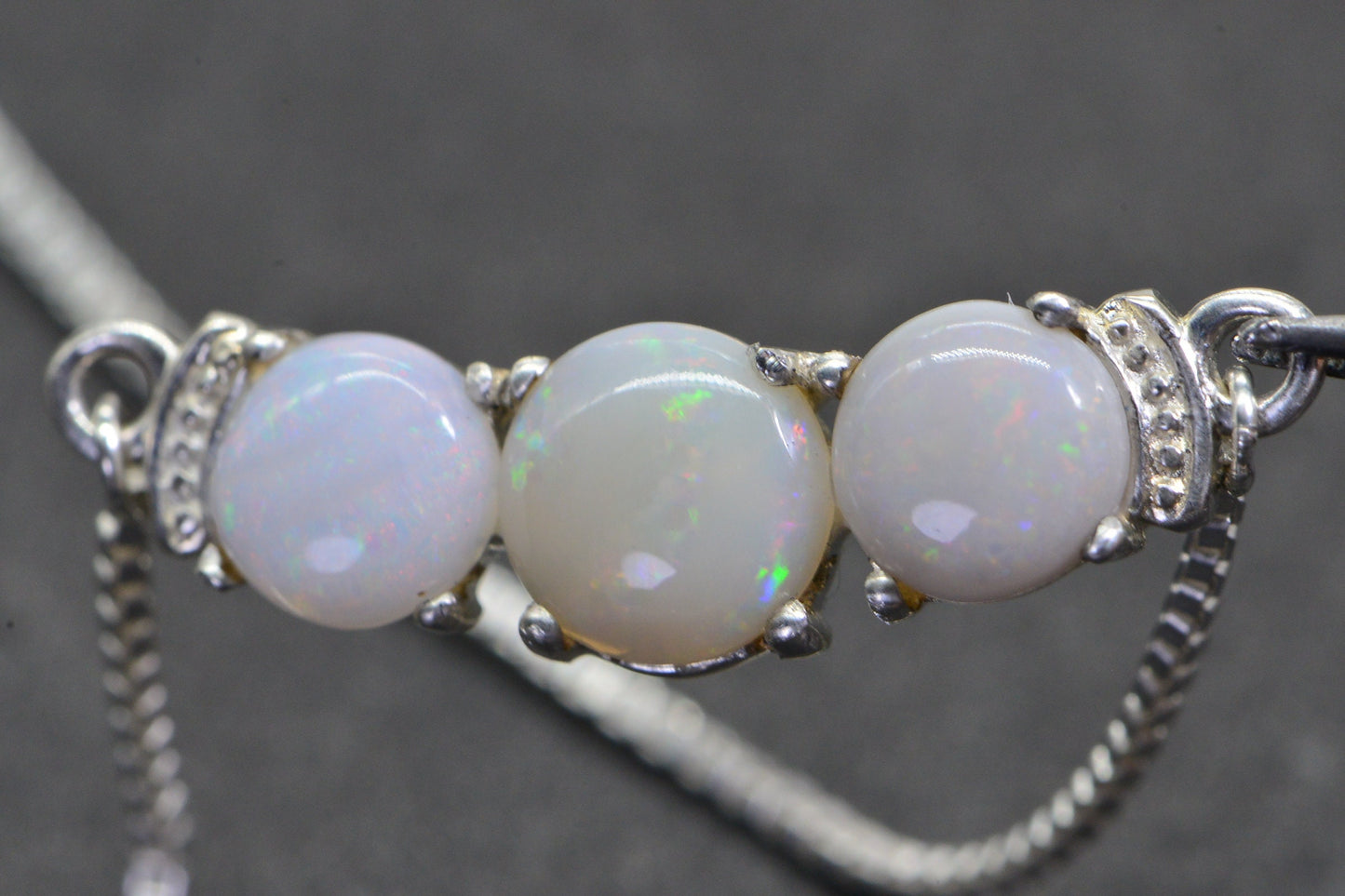 Australian White Opal Necklace: 24K Gold Electroplated Sterling Silver Bar