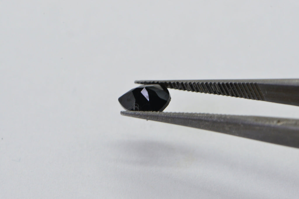 Black Tourmaline Pear Facet Gemstone 6X4mm Small Teardrops Jewelry Make Point back facet teardrop