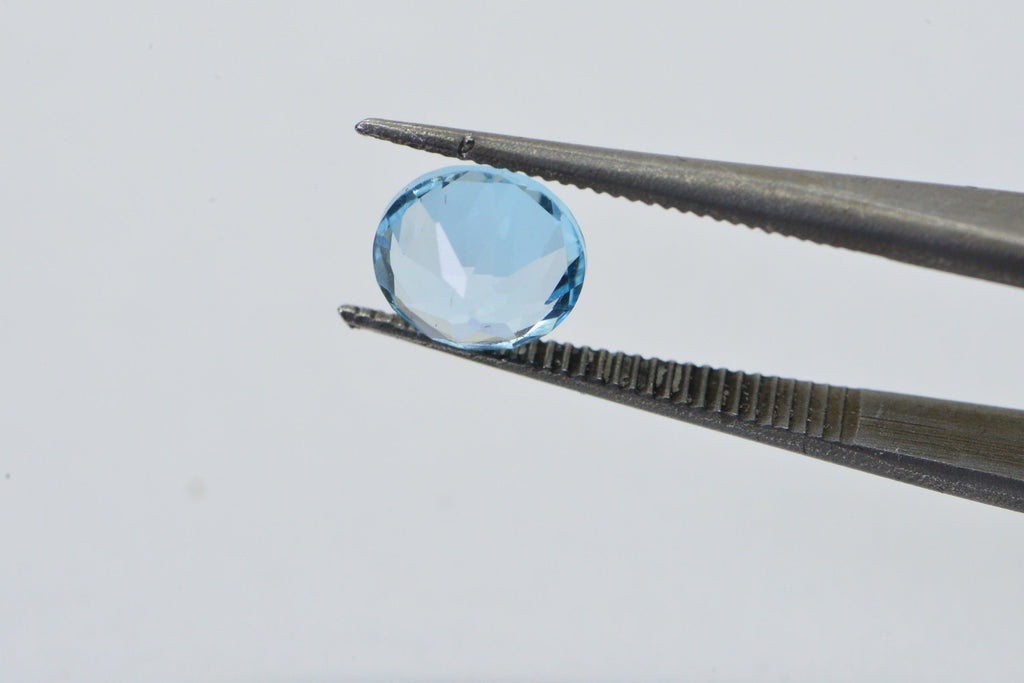 AAA Blue Topaz Gemstone: 6mm Round Faceted Crystal