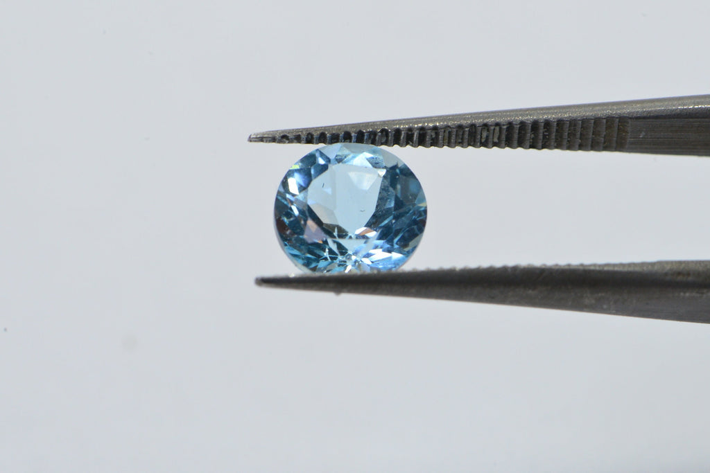 AAA Blue Topaz Gemstone: 6mm Round Faceted Crystal