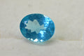 Aqua Blue Apatite Gemstone: Oval Faceted Mozambique Gem (8x6 mm)