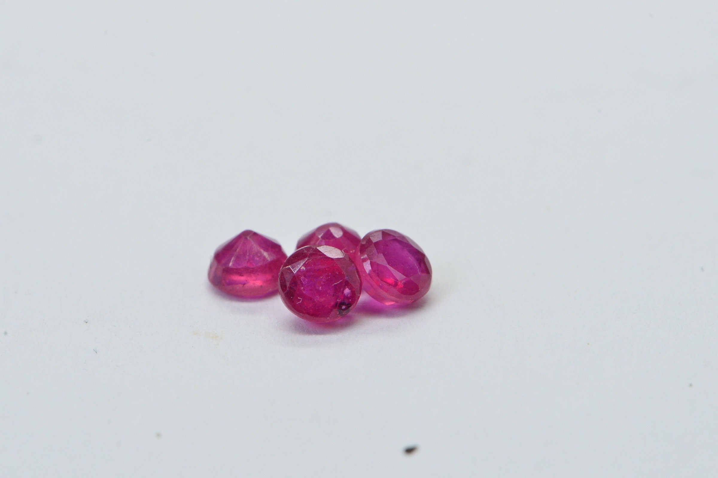 4mm Round Ruby Cabochon: Hand Cut July Birthstone