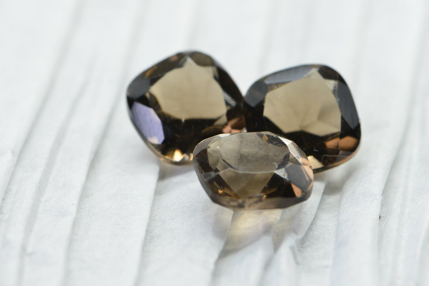 8mm Cushion Smoky Quartz Single Cutting Gemstone Point Back Square Gems