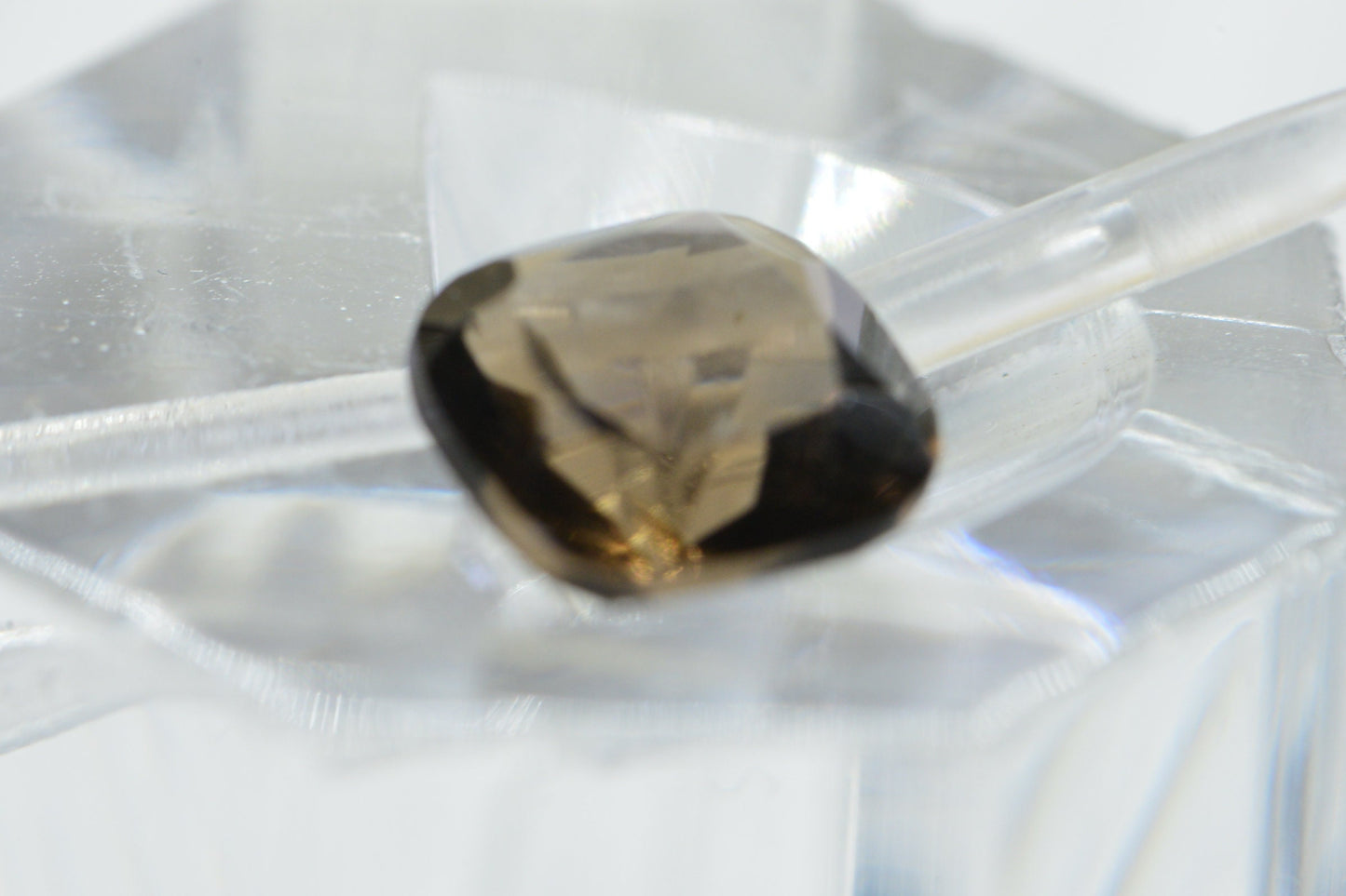 8mm Cushion Smoky Quartz Single Cutting Gemstone Point Back Square Gems