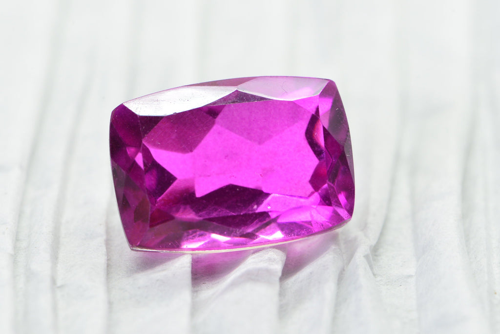Hot Pink Rubellite Tourmaline Doublet: Emerald Cut Gemstone, 7.75 Carat