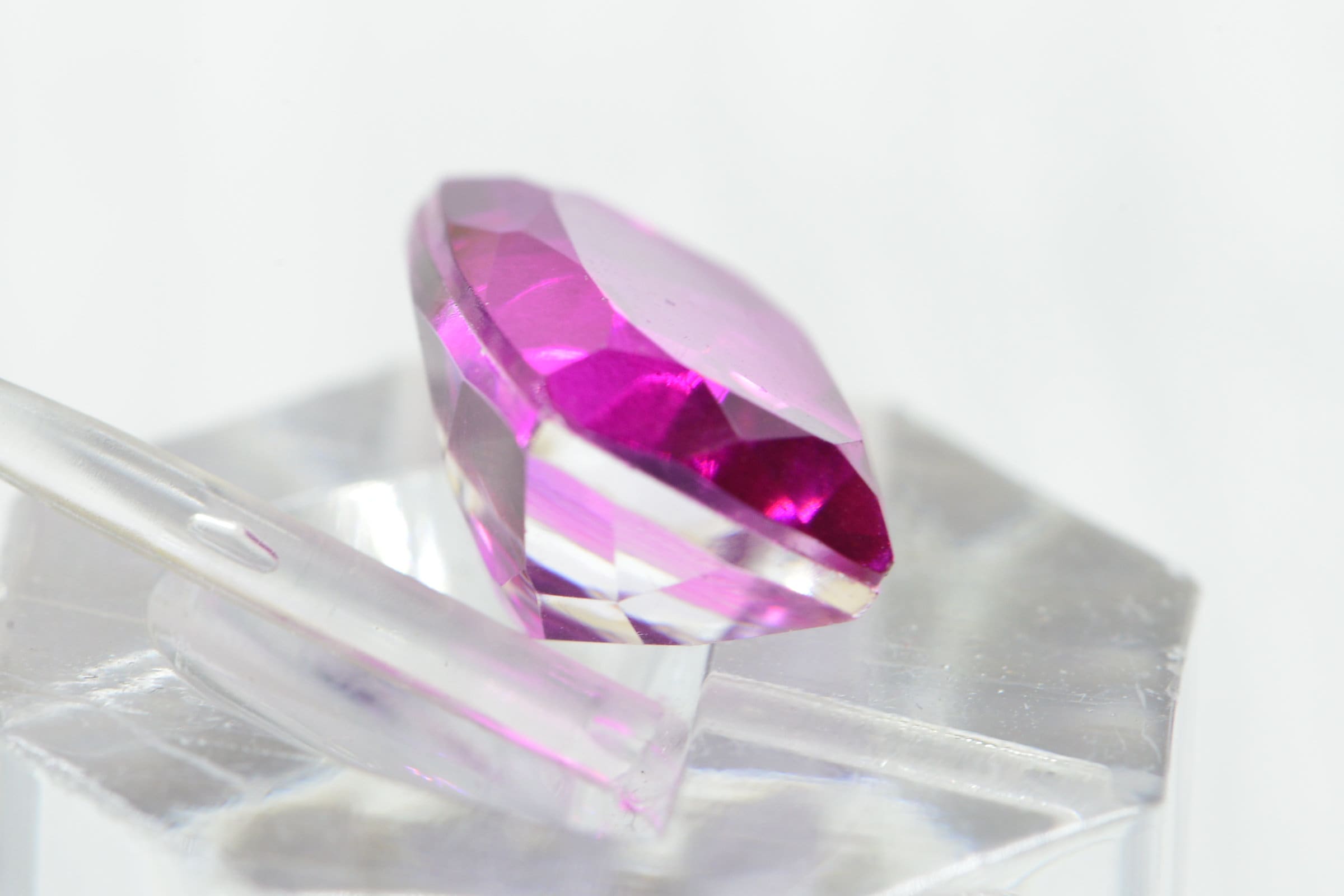 Hot Pink Rubellite Tourmaline Doublet: Emerald Cut Gemstone, 7.75 Carat