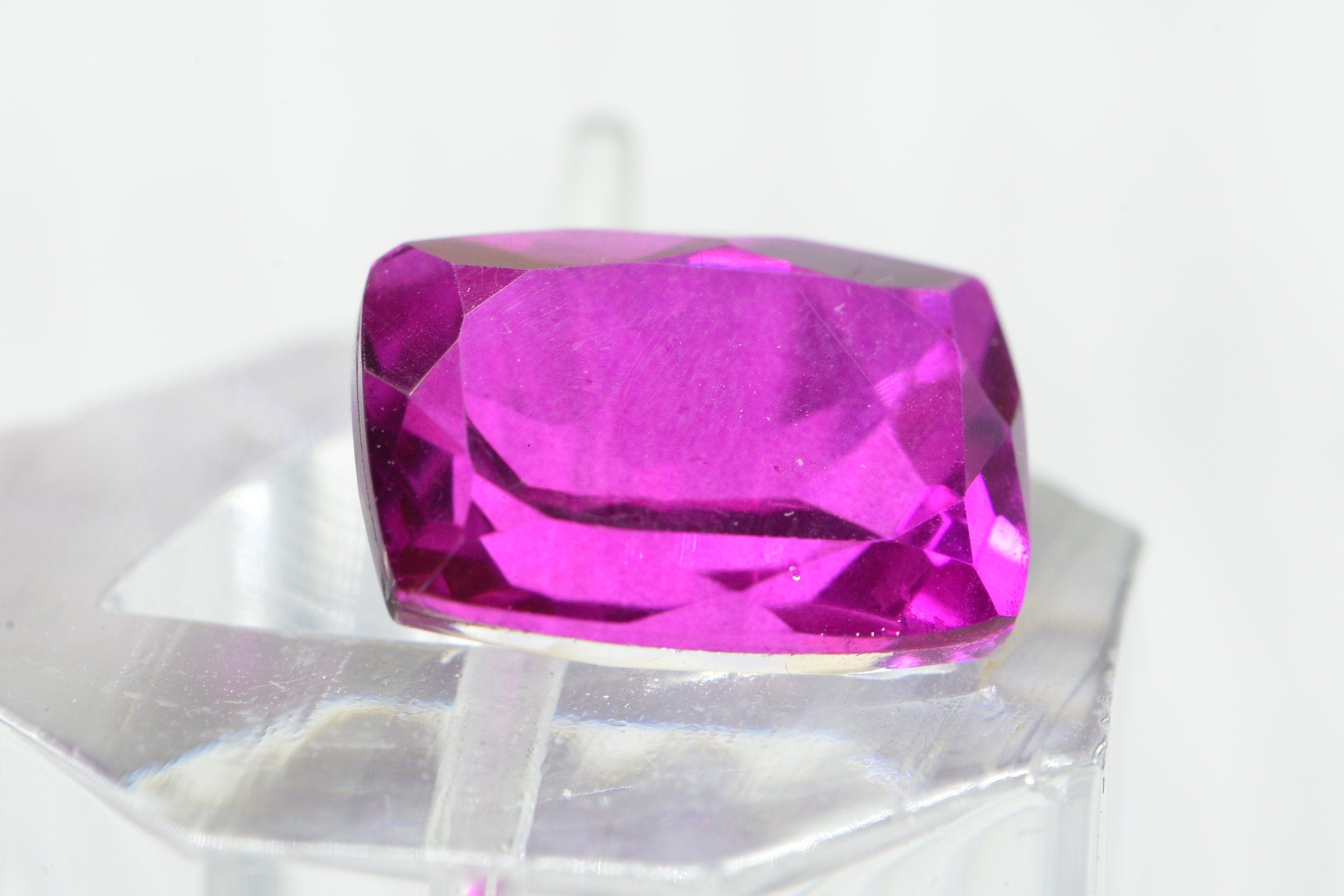 Hot Pink Rubellite Tourmaline Doublet: Emerald Cut Gemstone, 7.75 Carat