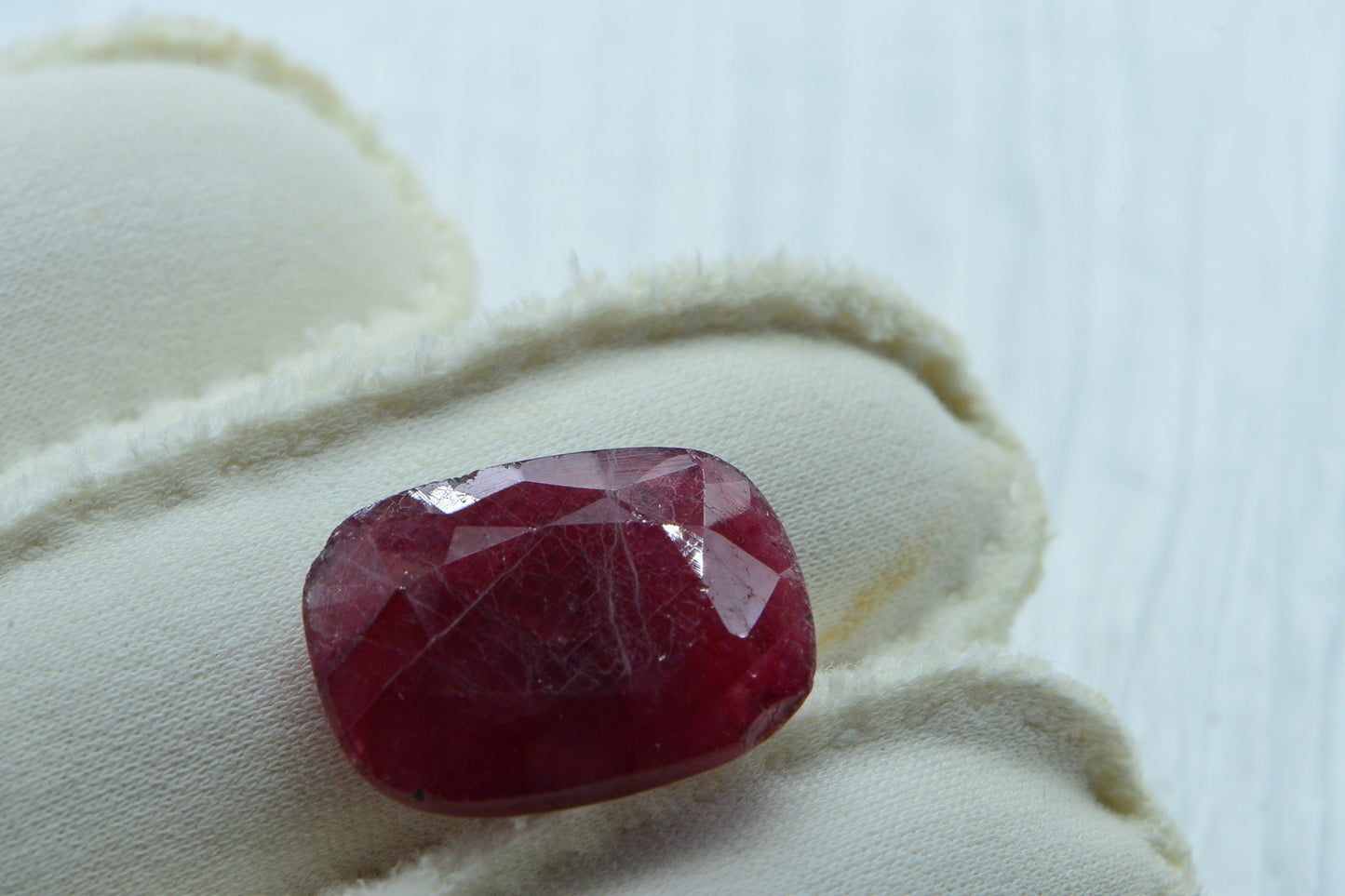 15.3ct Natural Ruby Cabochon: Rectangle Faceted Gemstone for Ring