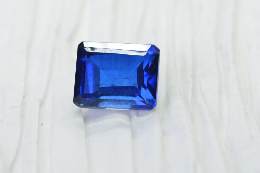 Sapphire Doublet Quartz Emerald Cut Facet Rectangle Cabochon