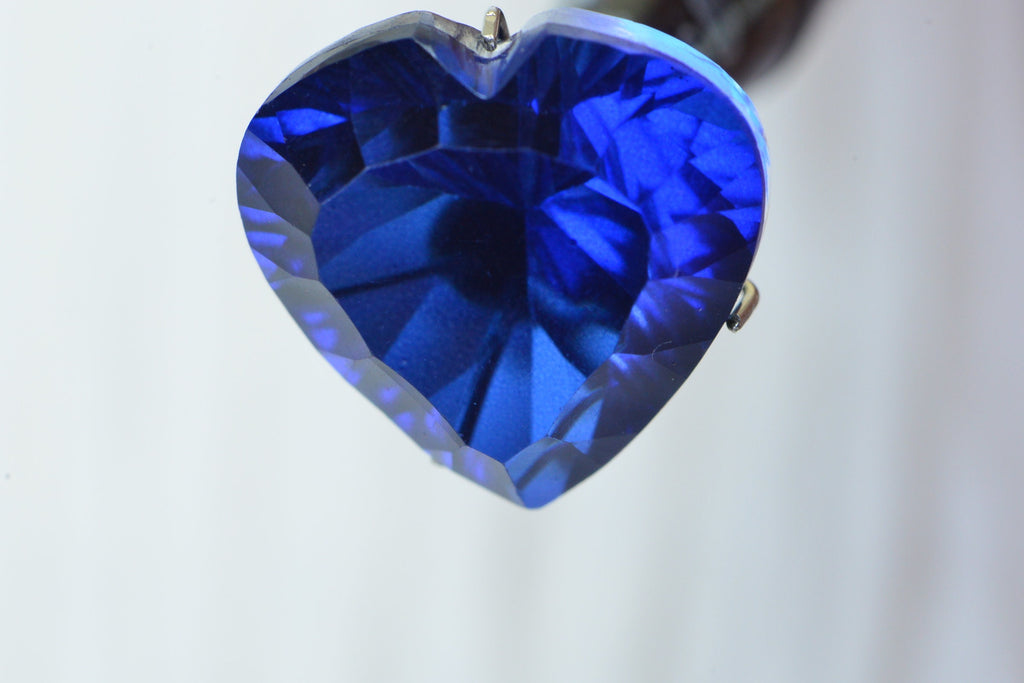 Sapphire Doublet Quartz Heart Cut Facet Loose Gemstone Synthetic Sapphire Deep Blue Crystal