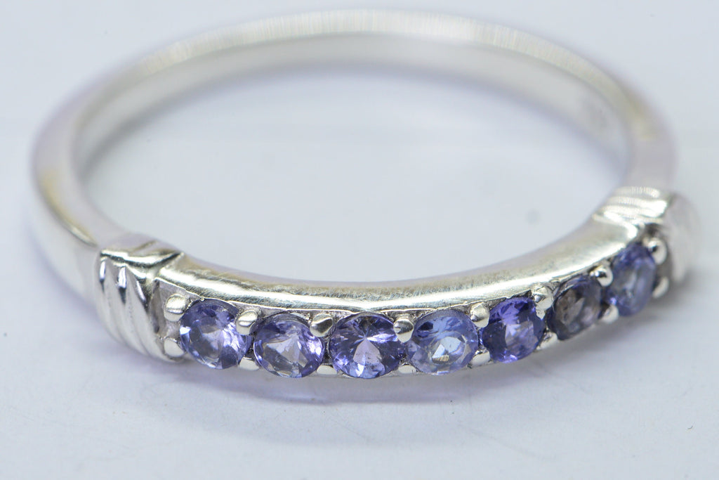 Genuine Tanzanite Sterling Silver Ring - December Birthstone, US Size 7