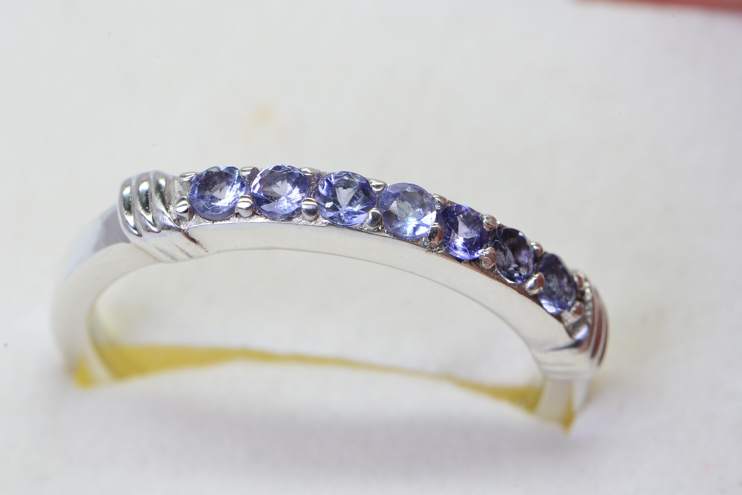Genuine Tanzanite Sterling Silver Ring - December Birthstone, US Size 7