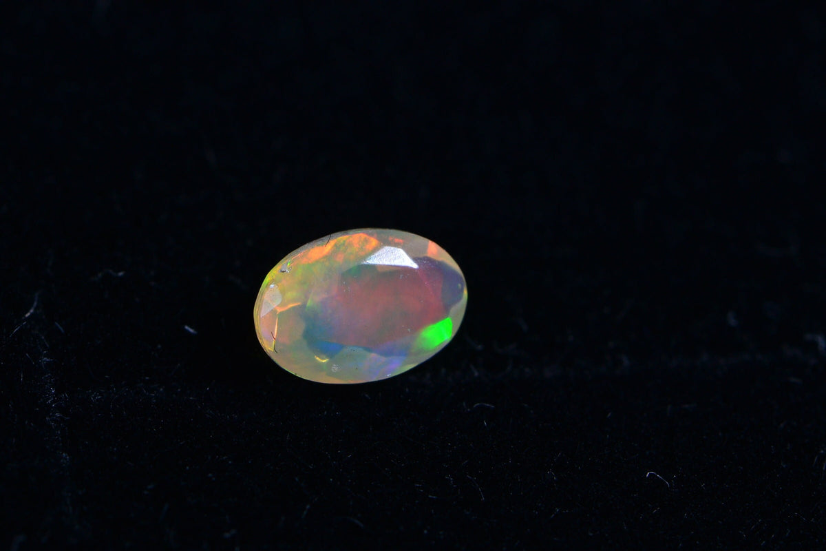 Ethiopian Welo Opal Facet Oval 6X4mm Point Back Natural Loose Gemstone