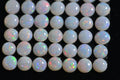 Australian White Opal Cabochons: 3mm Round Stones, 5-Piece Lot