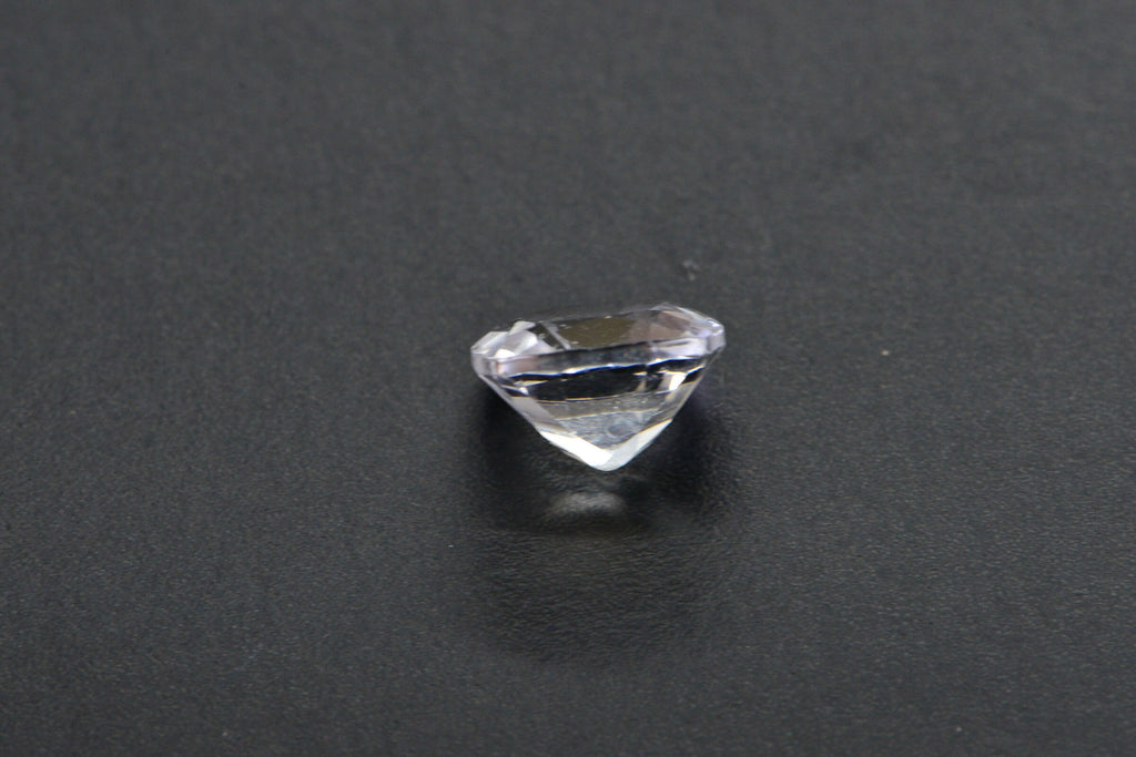 White Topaz Ring: 8mm Cushion Faceted Crystal, AAA Quality