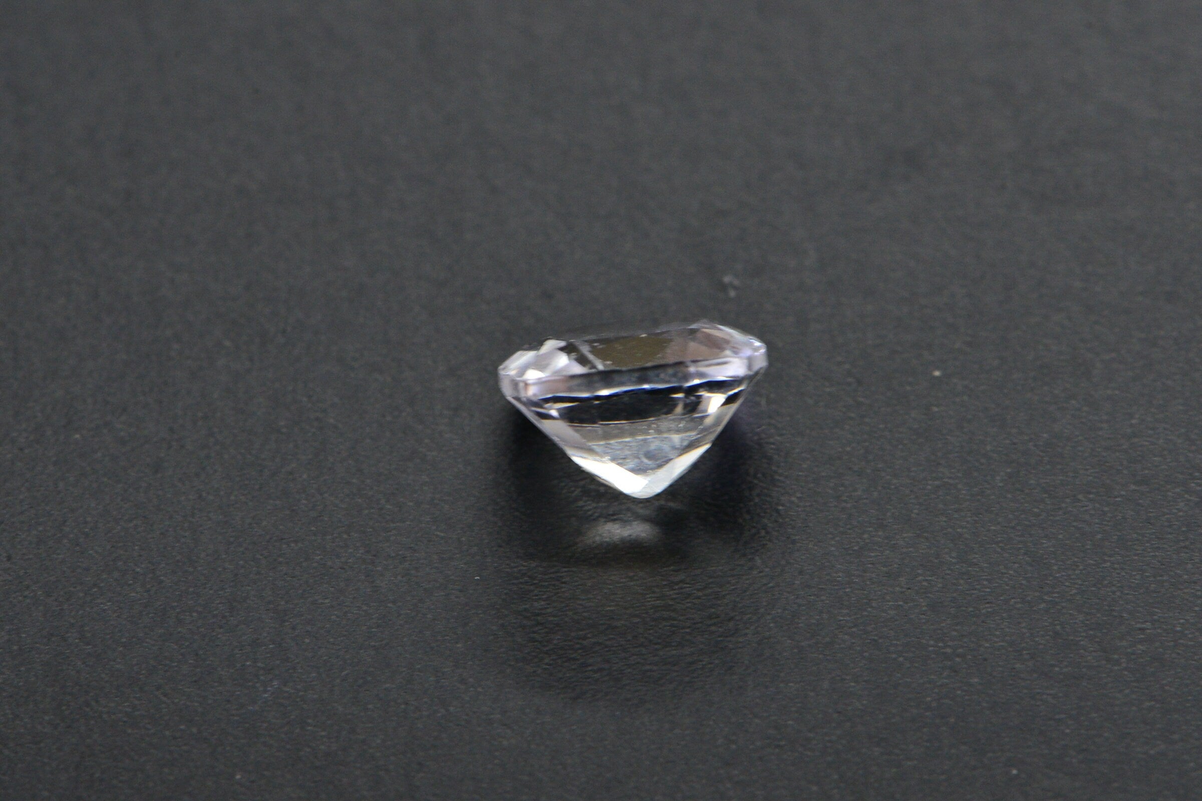 White Topaz Ring: 8mm Cushion Faceted Crystal, AAA Quality