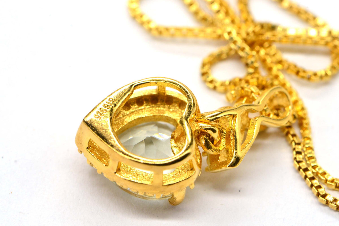 Green Amethyst Heart Pendant Necklace: 24K Gold Vermeil, February Birthstone