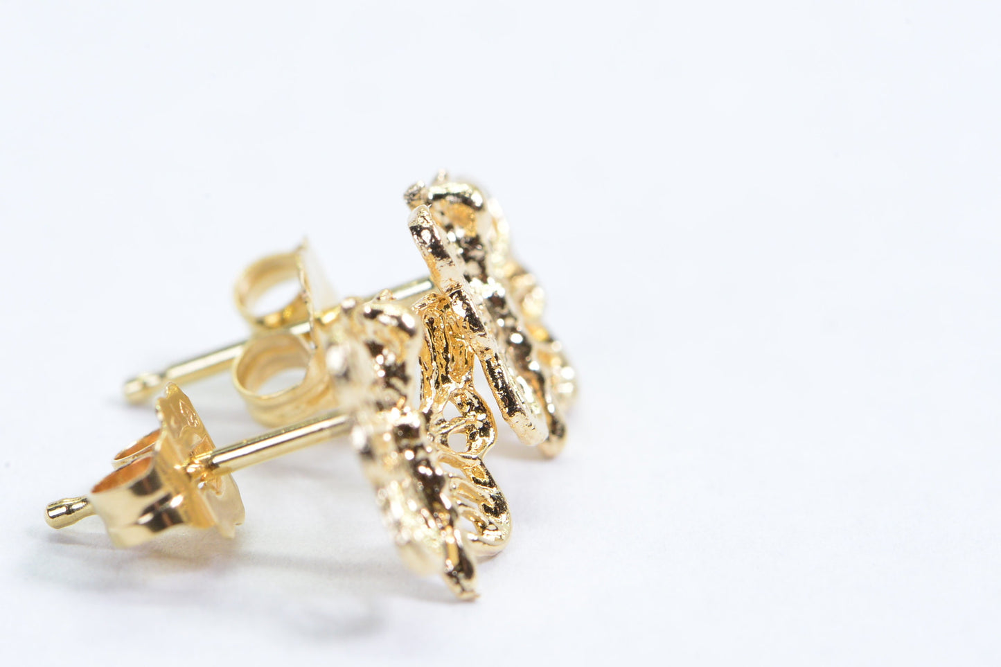 14K Yellow Gold Tiny Butterfly Stud Earrings
