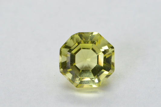 Lemon Quartz Round Hexagons Cut Gemstone Pale Yellow Quartz Point Back