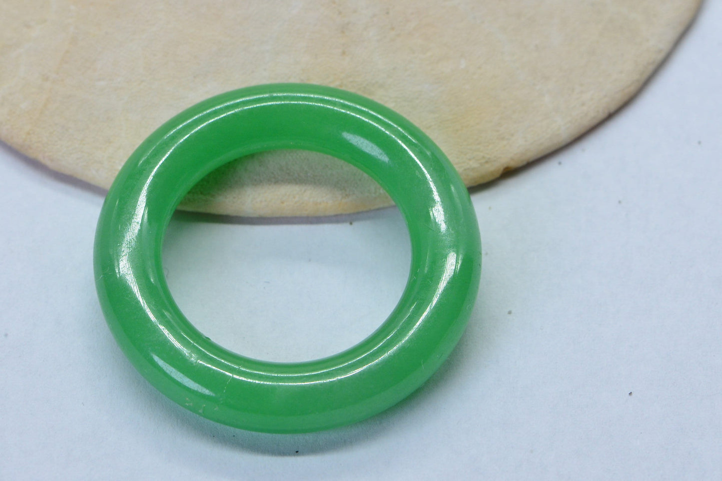 27ct Jade Ring Circle 30 mm Hand Cut Natural Gemstone