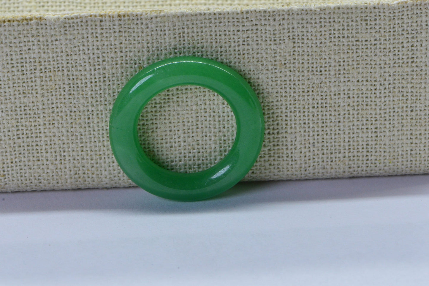 27ct Jade Ring Circle 30 mm Hand Cut Natural Gemstone