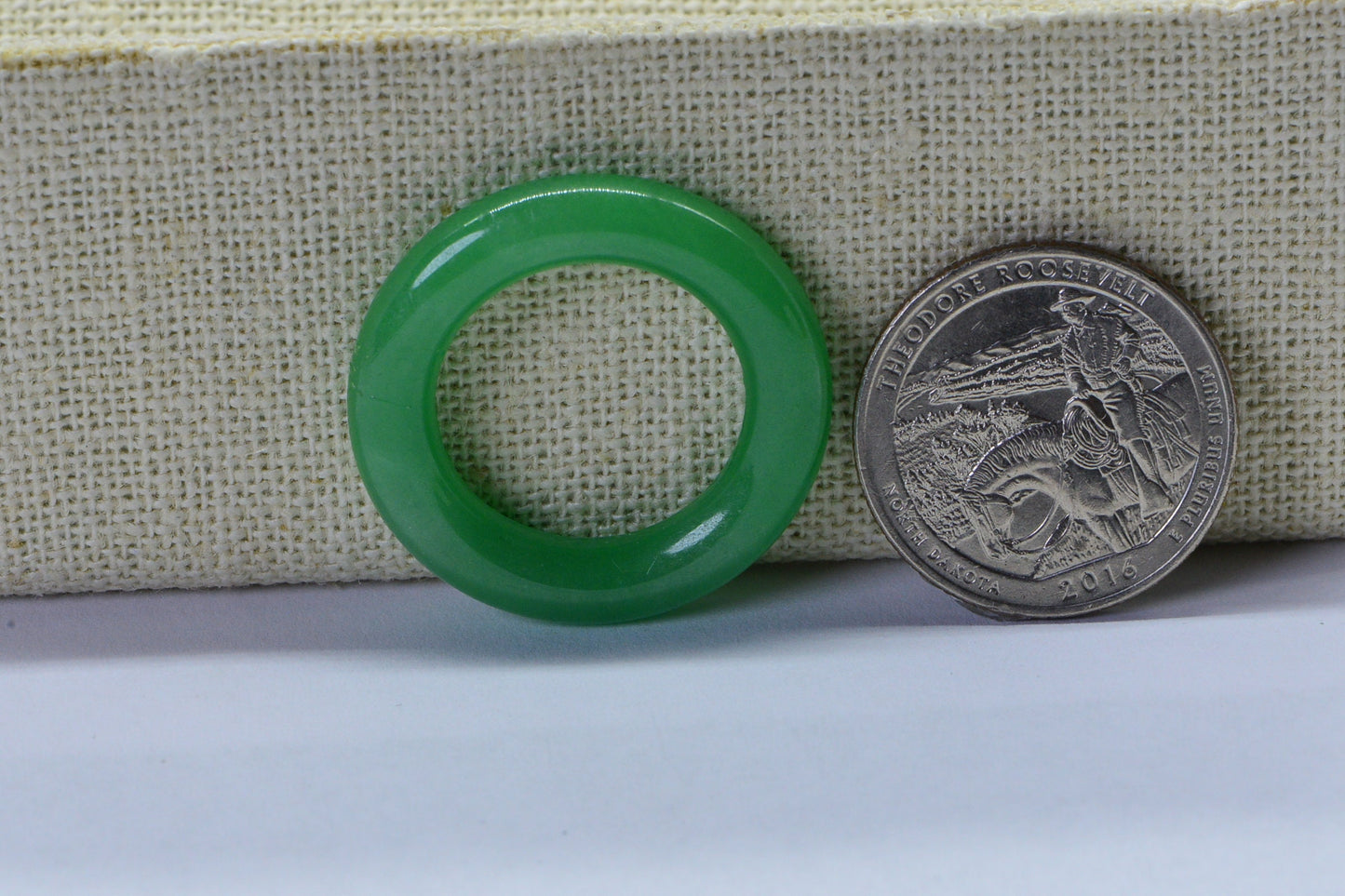 27ct Jade Ring Circle 30 mm Hand Cut Natural Gemstone