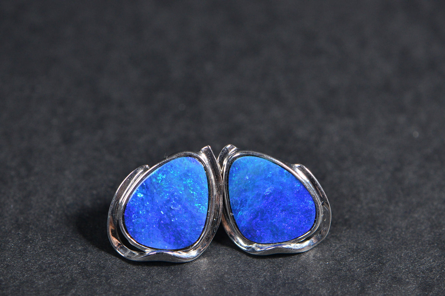 Black Opal Teardrop Earrings: Sterling Silver Bezel Set, October Birthstone