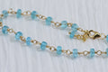 Blue Apatite 14K Gold Filled Bracelet: Wire Wrapped Gemstone Chain