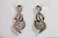 Sterling Silver and Rose Gold Real Diamond Tiny Stud Earrings