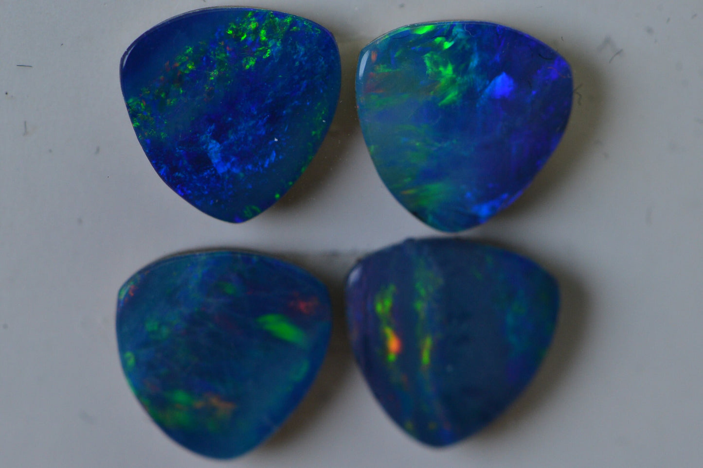 7mm Australian Black Opal doublet Natural Gemstone Triangle Cabochons one  stone per listing