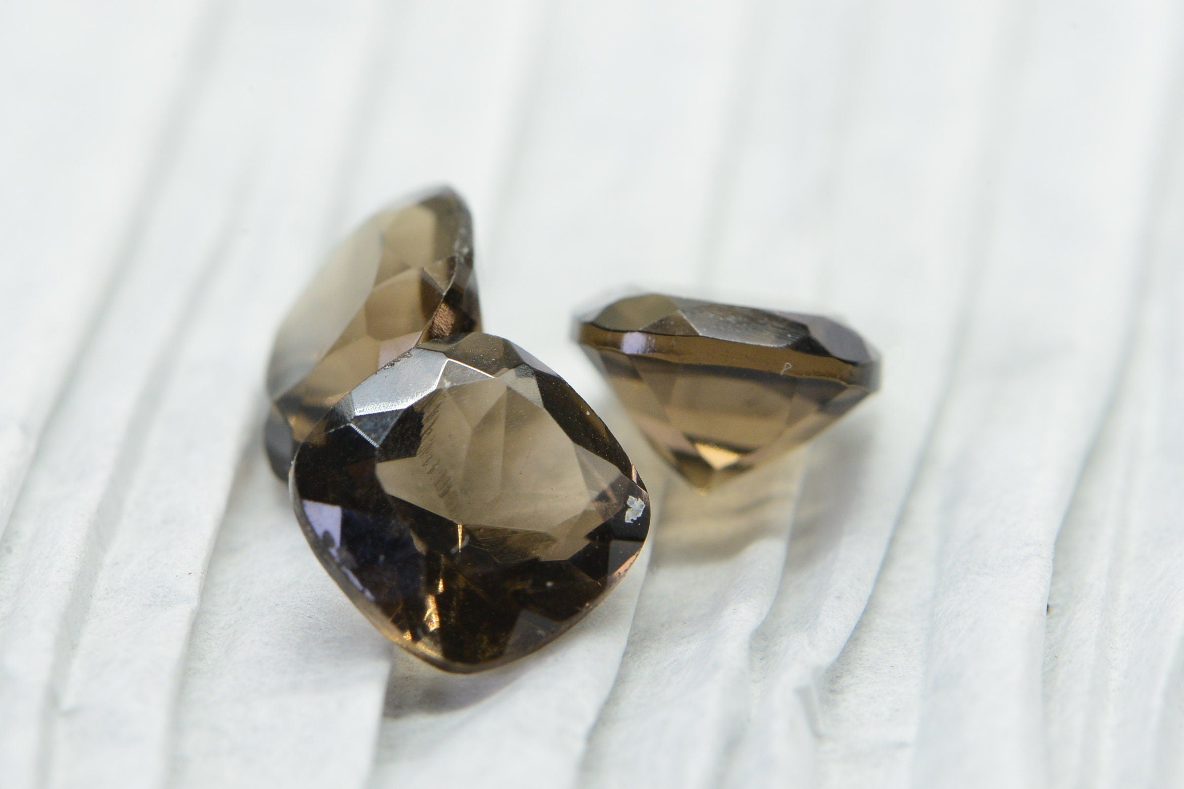8mm Cushion Smoky Quartz Single Cutting Gemstone Point Back Square Gems