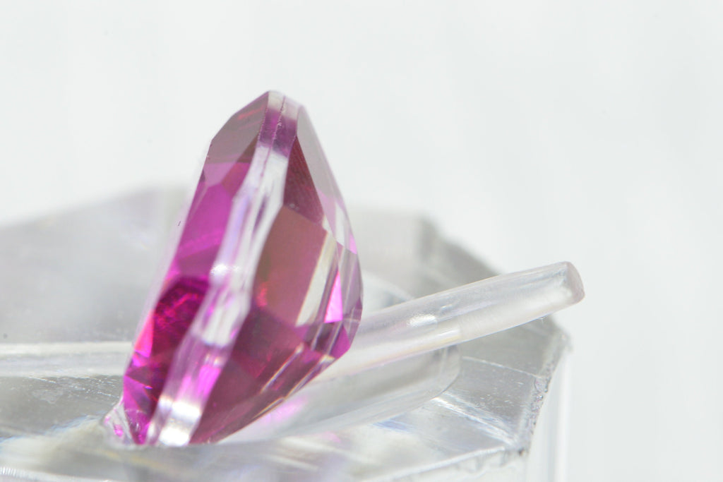 Hot Pink Rubellite Tourmaline Doublet: Emerald Cut Gemstone, 7.75 Carat