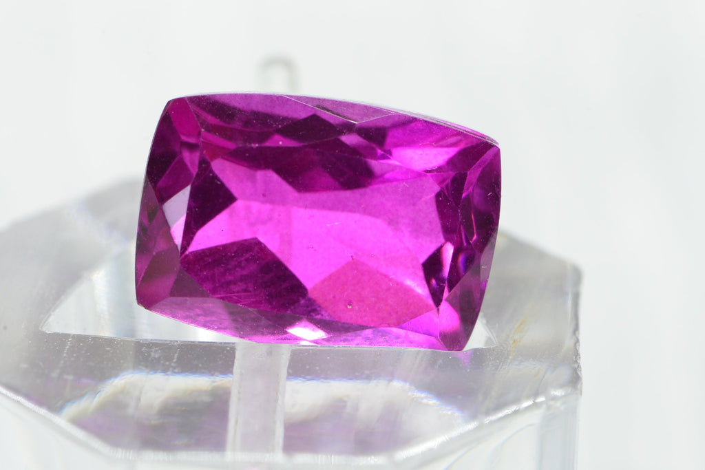 Hot Pink Rubellite Tourmaline Doublet: Emerald Cut Gemstone, 7.75 Carat