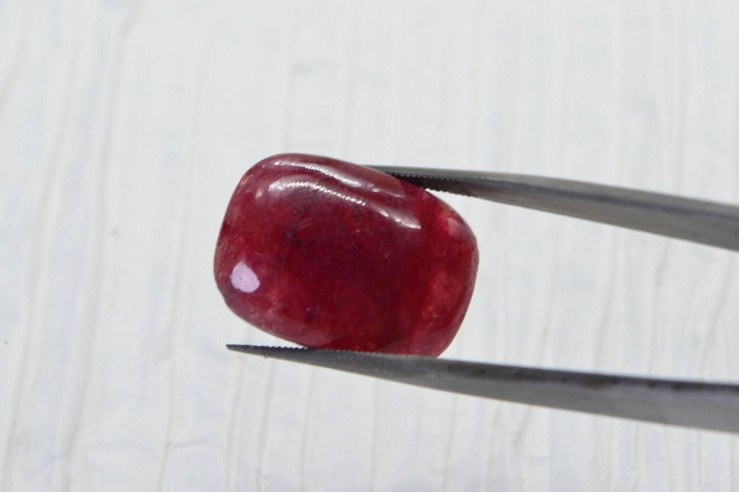 15.3ct Natural Ruby Cabochon: Rectangle Faceted Gemstone for Ring