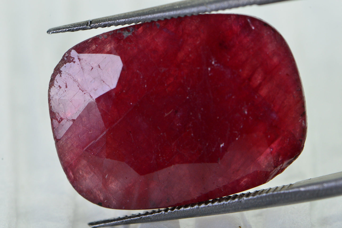 15.3ct Natural Ruby Cabochon: Rectangle Faceted Gemstone for Ring