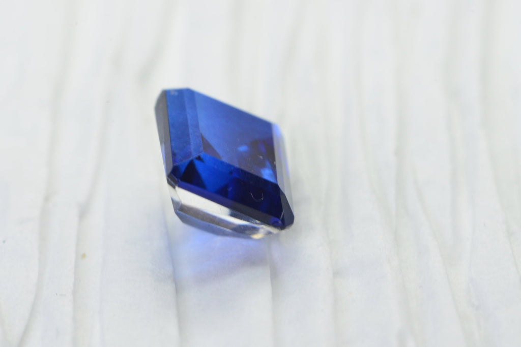 Sapphire Doublet Quartz Emerald Cut Facet Rectangle Cabochon