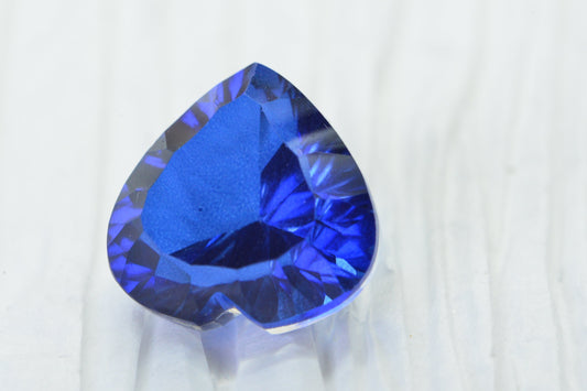Sapphire Doublet Quartz Heart Cut Facet Loose Gemstone Synthetic Sapphire Deep Blue Crystal