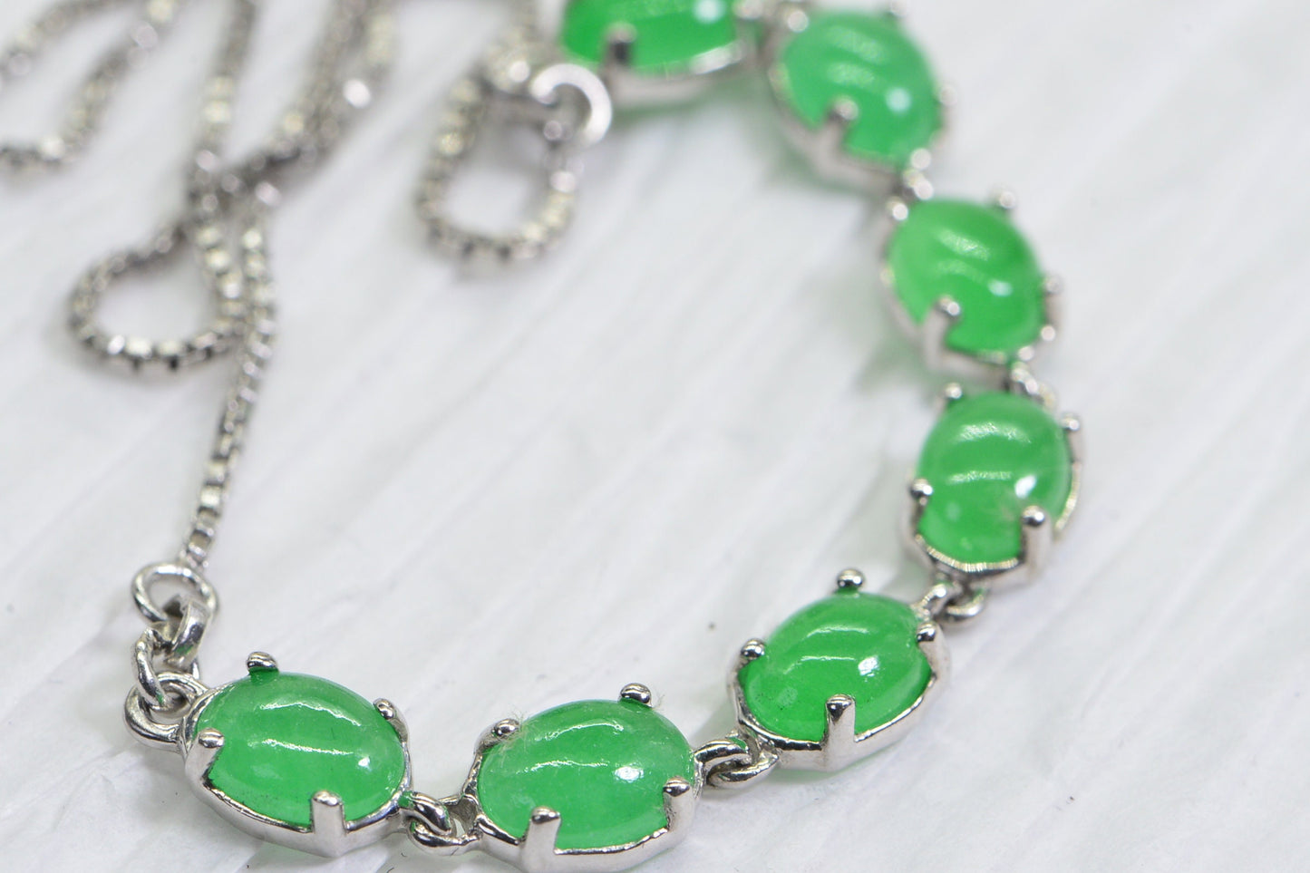 Apple Green Jade Bolo Bracelet: Sterling Silver Adjustable Stone Bracelet