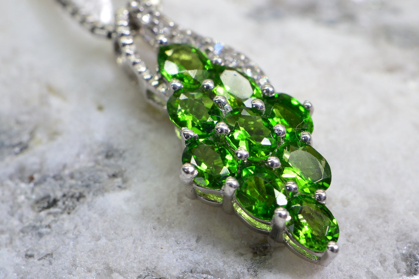 Siberian Emerald Necklace: Chrome Diopside 925 Sterling Silver Pendant