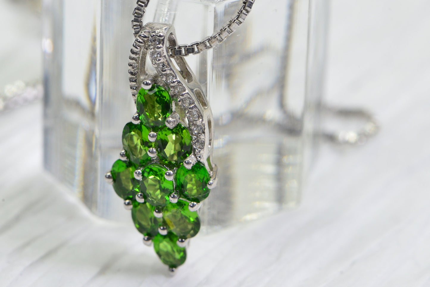 Siberian Emerald Necklace: Chrome Diopside 925 Sterling Silver Pendant