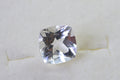 White Topaz Ring: 8mm Cushion Faceted Crystal, AAA Quality