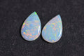 Australian White Opal Pear Cabochon: 9X6mm Solid Opal Gemstone