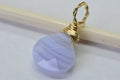 9mm Blue Lace Agate hearts teardrop wire wrapped 14K yellow gold filled