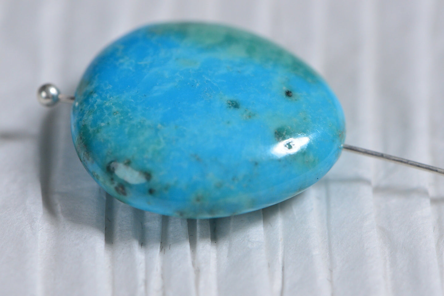 Kingman Turquoise Cabochon: Pear Freeform Gemstone, 25.50ct
