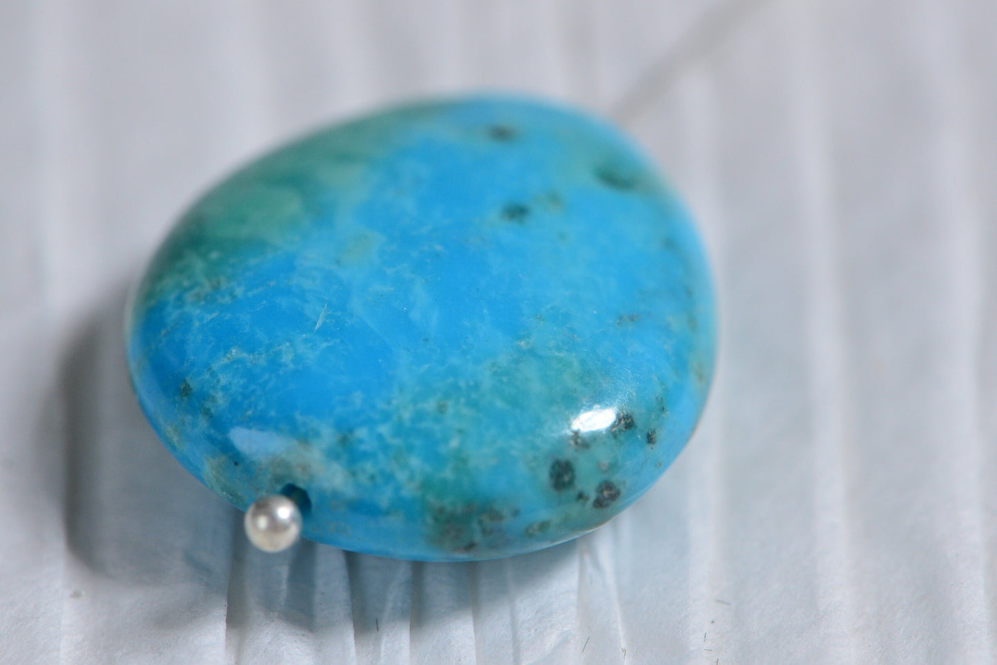 Kingman Turquoise Cabochon: Pear Freeform Gemstone, 25.50ct