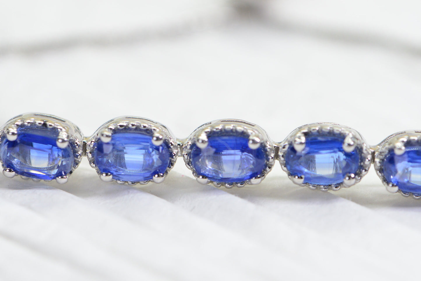 Blue Kyanite Sterling Silver Bolo Bracelet - September Birthstone